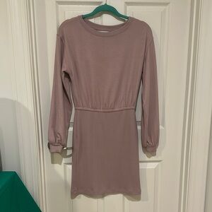 Elegant Mauve Long Sleeve Dress